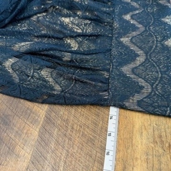 NWT Lace Maxi Dress Sm Teal Blue Gold Party Cocktail Romantic Lacey Rich Wedding - Picture 15 of 15